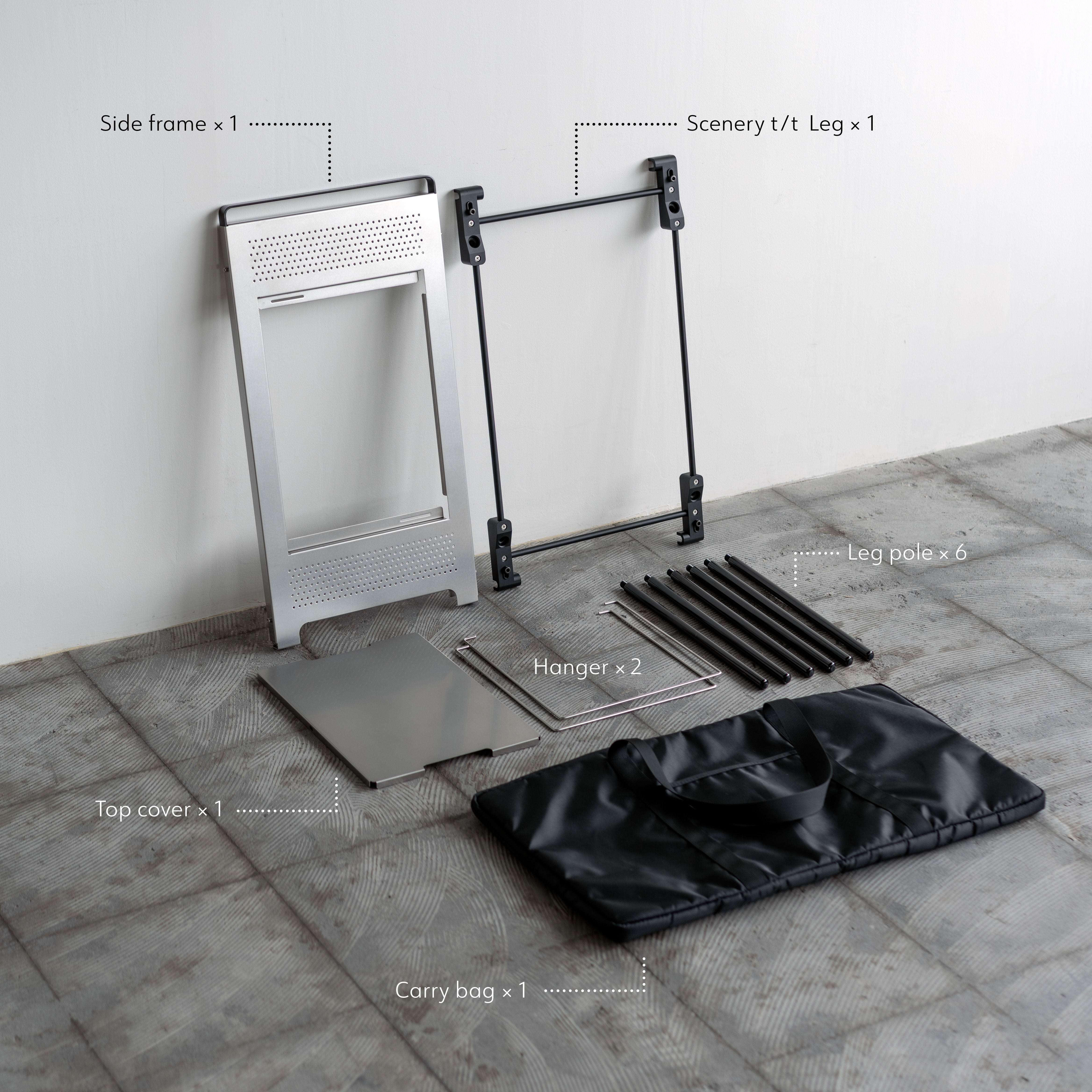 Side frame+Leg (Top cover&hangerあり)