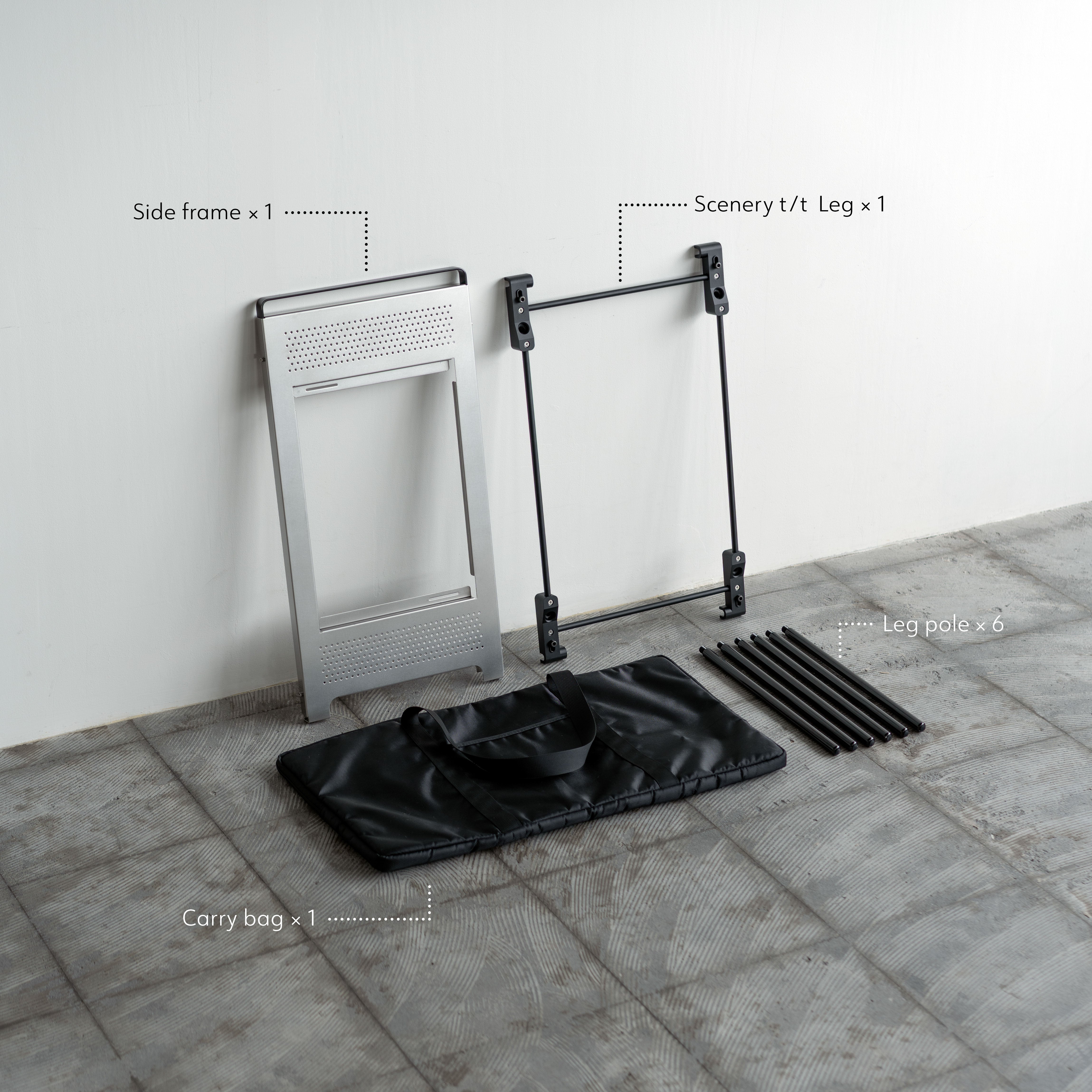 Side frame+Leg (Top cover&hangerなし）