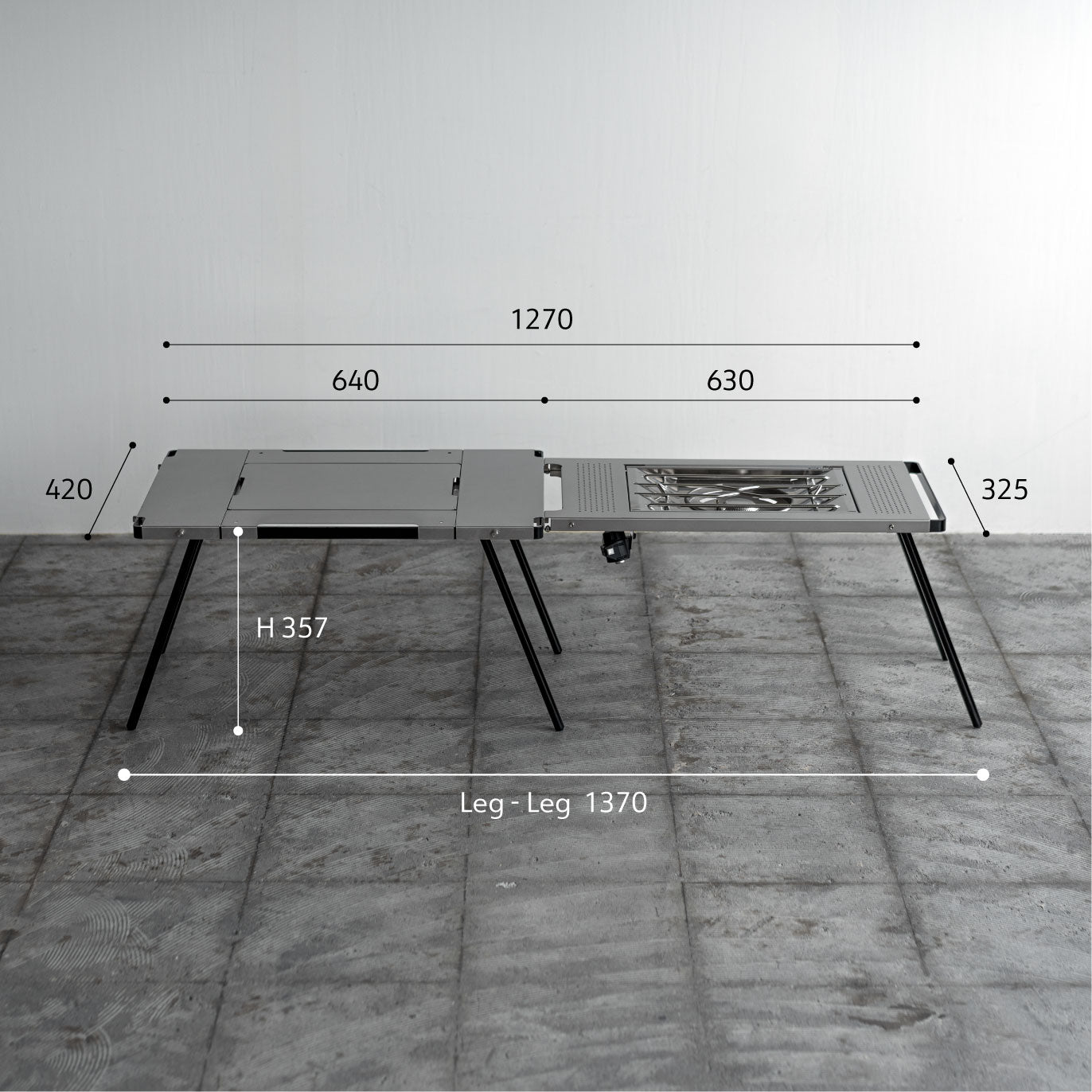 Side frame+Leg (Top cover&hangerなし）